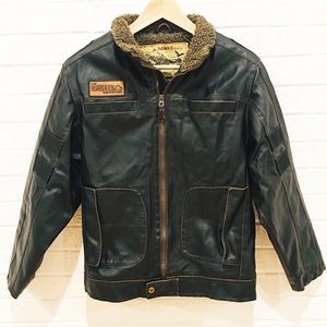 Hawke & Co. Motorcross Vegan Leather Jacket 14/16